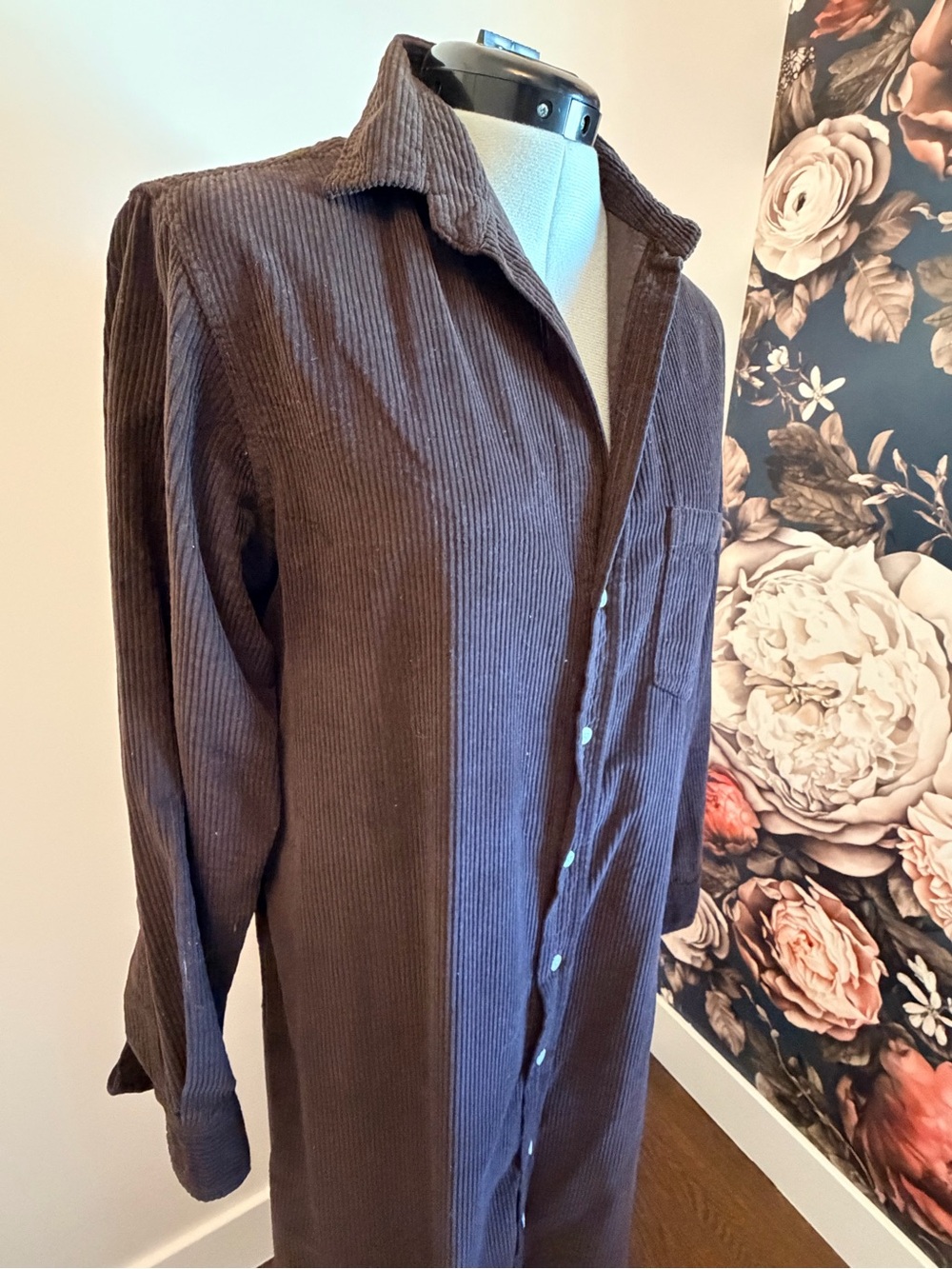Frank & Eileen Italian Corduroy Rory Dress in Espresso
